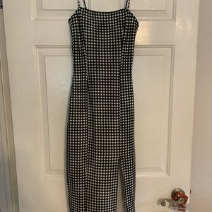 medium length checked dress
